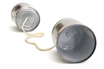 close up of can phone isolated on white background 