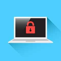 Laptop Security Locked Icon