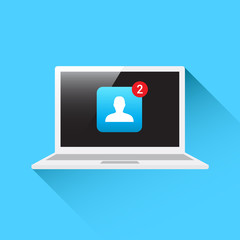Laptop Social Notification Icon