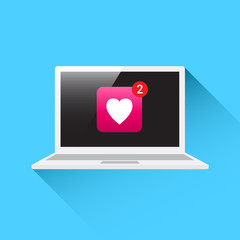 Laptop Heart Notification Icon
