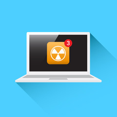 Laptop Virus Alert Notification Icon