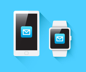 Phone & Smart Watch Mail Icon