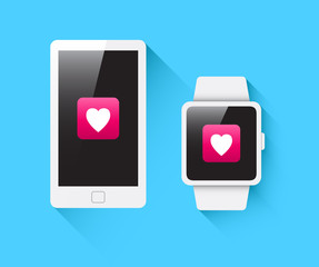 Phone & Smart Watch Heart Icon