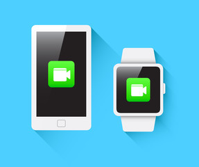 Phone & Smart Watch Video Call Icon