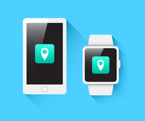 Phone & Smart Watch Location Pin Icon