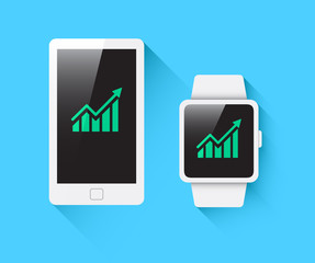 Phone & Smart Watch Profit Icon