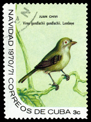 Stamp.  Bird  Cuban vireo.