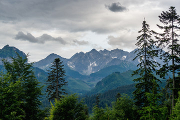 Mountain view white clouds