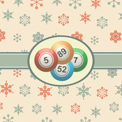 Vintage Christmas background with bingo balls