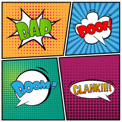 Abstract Creative concept vector comics pop art style blank