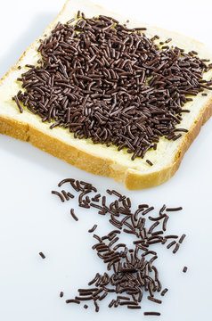 tartine avec vermicelles de chocolat