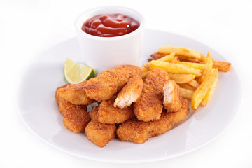 fried chicken and french fries