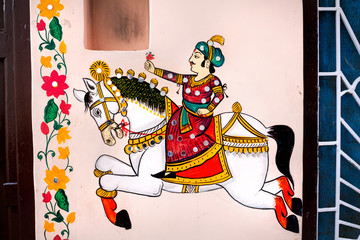Rajasthan painting on Haveli
