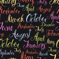 Months of the year colorful background