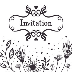 Invitation with abstract floral background