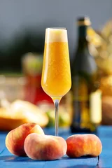 Möbelaufkleber Italian Bellini alcoholic cocktail with peach © wideonet