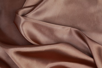 Brown Silk cloth of wavy abstract background