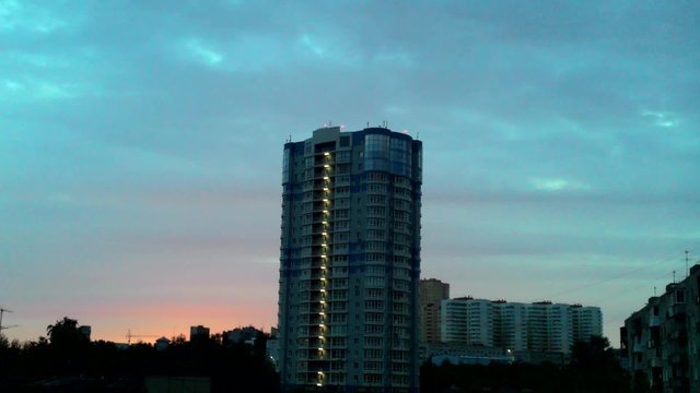 orange sunrise city time lapse