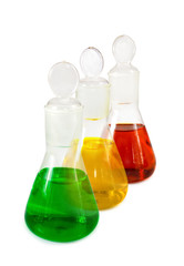 image of flasks with reagents