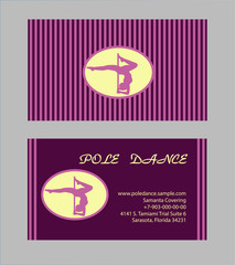 Pole Dance  Templates. Flyer and Business Card. Vector