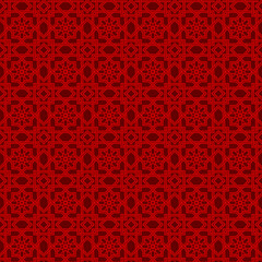 Seamless Chinese window tracery double line star flower pattern background.
