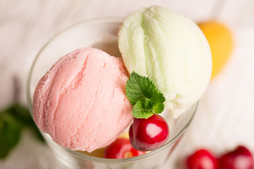 Ice cream with mint