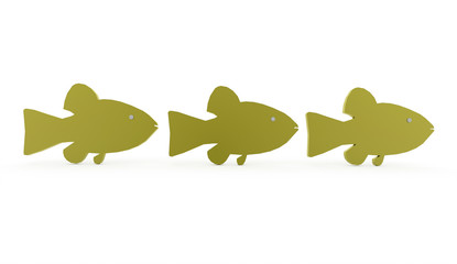 Green abstract fish rendered