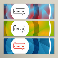 Vector three colorful pictures with bright circles