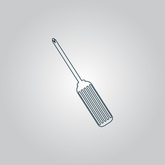 pocket phillips screwdriver icon, sign and button