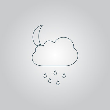 Cloud, rainy month icon, sign and button