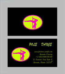 Pole Dance  Templates. Flyer and Business Card. Vector
