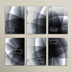 Set gray and white abstract bright pictures