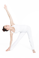 sporty woman in exercises yoga