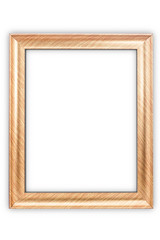 Gold vintage frame. Elegant vintage gold/gilded picture frame with beading. Isolated on white.