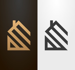 Simple line house logo