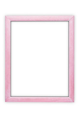 Wooden pink frame isolated on white