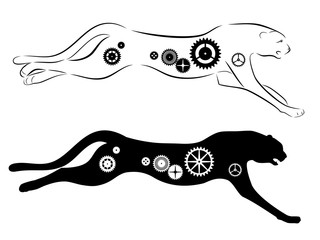 Obraz premium silhouette mechanical cheetah