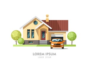 House facade. Traditional cottage. Vector illustration.