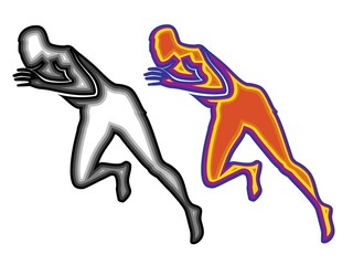man sprint, vector illustration