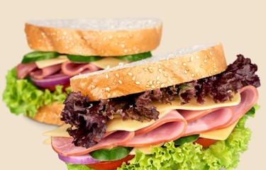 Sandwich, Delicatessen, Ham.