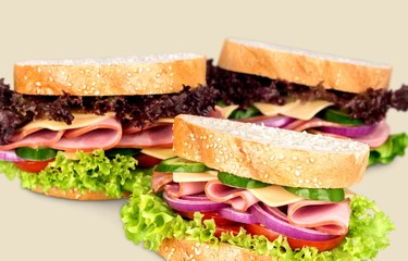 Sandwich, Delicatessen, Ham.