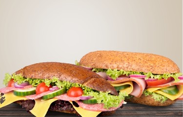 Sandwich, Bun, Ham.