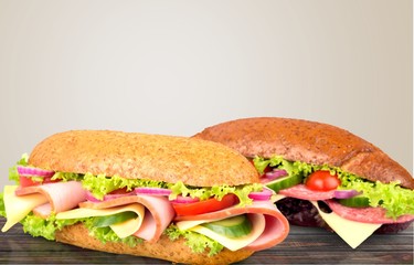 Sandwich, Bun, Ham.