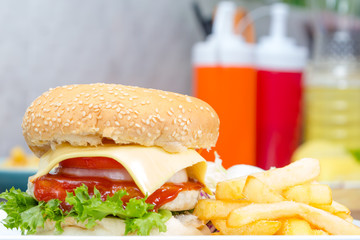 American cheese burger