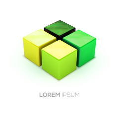 Vector green shadows boxes logo