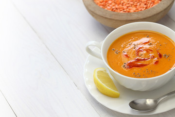 red lentil soup, mercimek corbasi, turkish cuisine
