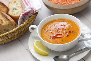 red lentil soup, mercimek corbasi, turkish cuisine
