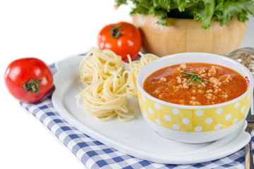 Spaghetti with tomato sauce