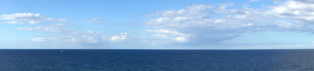 Crédence de cuisine en verre imprimé Côte Mer avec nuages - format paysage