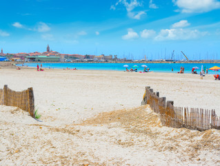 clouds over Alghero cityscape in the summertime